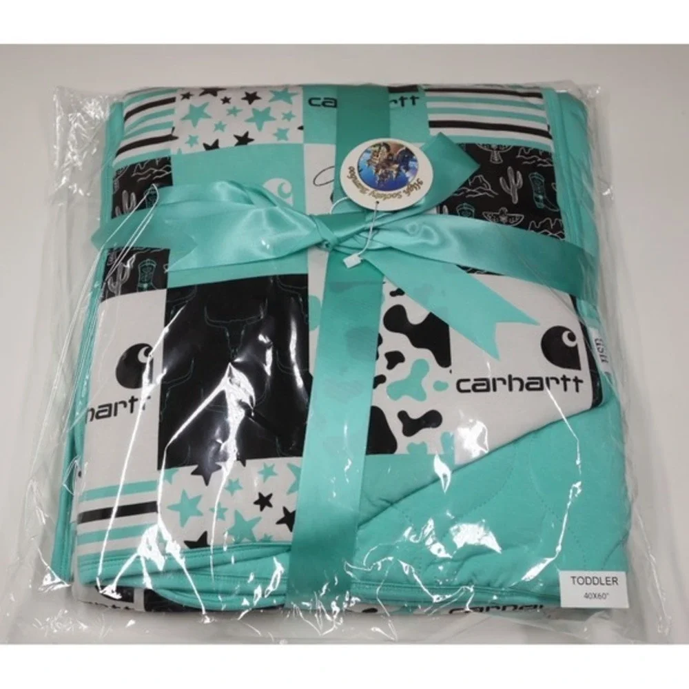 High‎ Society Bamboo Teal Quilted Bamboo Toddler Blanket 40x60